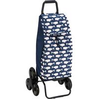 Sidebag Carrello della spesa 6 ruote blu e bianco 55L