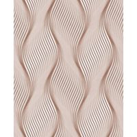 Papier peint à rayures EDEM 85030BR33 papier peint vinyle légèrement texturé avec des lignes ondulées et des accents métalliques brun brun-beige blanc argent 5,33 m2