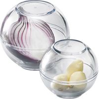 Lot de 2 boîtes de conservation hermétiques ail et oignon transparent 2572