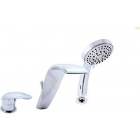 Mitigeur baignoire à cascade 3 trous avec inverseur en chrome-Chromé---Chromé