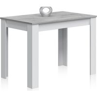 Mesa de comedor Dina Blanco Artik (Blanco Mate) - Gris Cemento 67cm (ancho) x 78cm (alto)