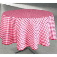 Nappe Polyester Ronde ø160cm Vichy Rouge Sur Cintre - Access Deco