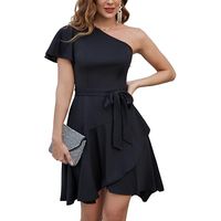 Robes de cocktail élégantes à une épaule pour femmes, mariage
