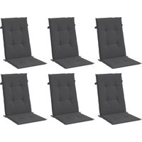vidaXL Highback Chair Cushions 6 pcs Melange Anthracite 120x50x4 cm Fabric