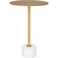 Lecco Couchtisch , Ecktisch Ø41cm Marmor Messing, Marmor.
