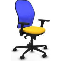 Jorquera sincro malla azul similpiel amarillo brazos 3D base nailon ruedas 65mm nailon