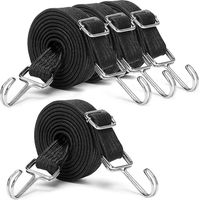 4pcs Adjustable Bungee Cords With Hooks Setlarge Heavy Duty Rubber Elastic Straps
