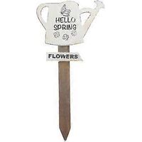 Piquet de jardin en bois décoratif en forme de bouilloire (blanc)-Crezuo