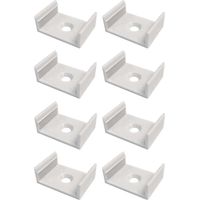 Cyclingcolors – Lot de 8 clips de fixation pour profilé LED 26 x 20mm – Plastique gris – Pour montage rapide et sécurisé – Accessoire éclairage intérieur