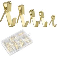130-teiliges Metall-Wandhaken-Bilderhaken-Set mit Nagel, Wand-Bildhalter-Haken-Set, Bilderrahmen-Aufhänger für Bilderrahmen, Bilderrahmen, Spiegelbefestigung, Wanddekoration (Goldfarbe)