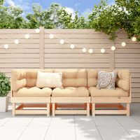Vidaxl – Salon de jardin 3 pcs en bois massif de pin – Cadre robuste – Design modulaire – Confort d'assise avec dossier et accoudoirs