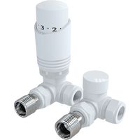 White Corner Thermostatic Radiator Valve Pack (Pairs)