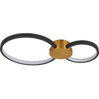 Plafoniera LED moderna nero oro doppio-ring 20W Reality
