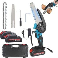 Tronconneuse a Batterie 12000mAh, 6 Pouces Tronçonneuse Electrique sans fil, Electrique Scie Electrique Tronçonneuse Pour Jardin