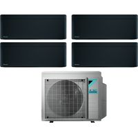 Daikin Bluevolution Quadri Split Inverter-Klimagerät Serie STYLISH TOTAL BLACK 9+9+9+12 mit 4MXM80N R-32 Wi-Fi Integrated 9000+9000+12000 Farbe Schwarz - Italienische Garantie