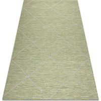 Tappeto SIZAL PATIO 3075 diamanti tessuto piatto verde / beige green 117x170 cm