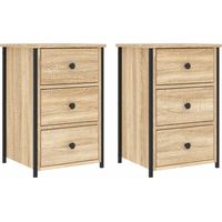 Mesitas noche 2 uds madera ingeniería roble Sonoma 40x36x60 cm vidaXL