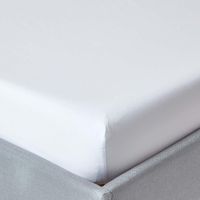 HOMESCAPES White Egyptian Cotton Deep Fitted Sheet 200 Thread Count, Single - White
