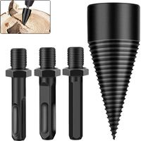 Cortadores de leña, broca para cortar madera de 42 mm, cortador de madera cónico para taladro de madera y fresadora de madera, herramienta duradera para afilar tornillos de madera cónicos con 3 mangos