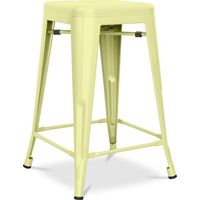 Barhocker im Industriedesign - Stahl matt - 60cm - Stylix Pastellgelb