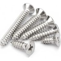 M6 Vis Autotaraudeuses en Acier Inoxydable a Tête Cruciformes/Plate/Fraisée Vis Autotaraudeuses Vis a Bois, M6×25mm,10 pcs