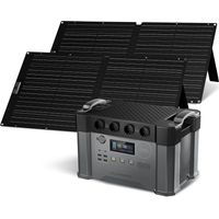 ALLPOWERS S2000 PRO Station électrique portable avec 2 panneaux solaire pliables de 100W, 4 Sorties CA 2400W(4000W Pic), 1451Wh générateur solaire pour balcon, extérieur, RV, camping, jardin, courant