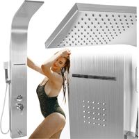 Panneau de douche avec hydromassage, robinet, colonne de douche, douche à effet pluie