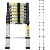 EINFEBEN Échelle télescopique échelle extensible jusqu'à 150 kg Escabeau stable en aluminium 4,4 m
