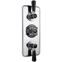 Bayswater Traditional Triple Concealed Shower Valve Black/Chrome