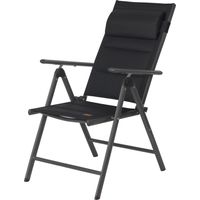 CampFeuer Campingstuhl, Schwarz, 7-fach verstellbar, Gartenstuhl Hochlehner für Terrasse und Garten