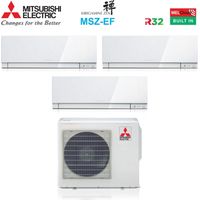Condizionatore Mitsubishi Electric Trial Split Kirigamine Zen White 9000+9000+18000 con MXZ-3F54VF R-32 Wi-Fi Integrato