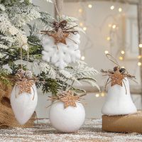 Autres décorations de Noël, Autres décorations de Noël, 4 boules de Noël en mousse blanche, Décorations de Noël, Décorations de sapin de Noël, Boules à suspendre