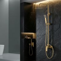 Imex - Columna Ducha Monomando con Grifo Oro Serie Art
