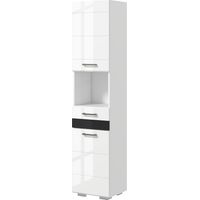 Colonna Bagno MDF Ripiano Cassetto Armadietto 37x32,5x170 cm Bianco