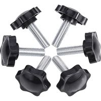 6er-Pack M8 x 25 mm Rändelschrauben, Kunststoff-Stern-Rändelschraube, Feststellknopf, Rändelschraube