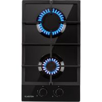 Klarstein – Plaque de cuisson gaz 2 feux 4000W – Brûleurs en acier inoxydable – Allumage électrique – Sécurité coupure de gaz – Dimensions 30x52cm