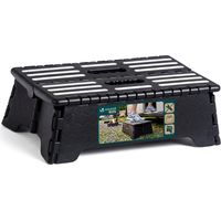 VOUNOT® Tritthocker Klappbar Klapphocker faltbar mit integriertem Griff 39,5 x 24 x 13 cm Schwarz