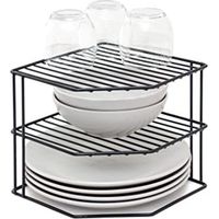 3-Tier Plate Rack – Kitchen Cabinet Organizer – Black
