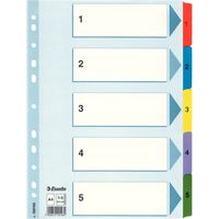 Esselte Mylar A4 Karton-Trennblätter, indexiert 1-5 / 5 Karten / 100160
