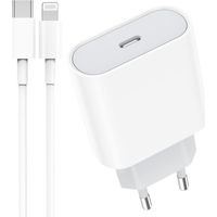 20 W USB-C-Schnellladegerät mit 2 m Kabel für iPhone 14/14 Pro/14 Pro Max/14 Plus/13/12/11/SE/X/XS/XR, AirPods, USB-C-Wandsteckdose, Typ-C-Netzteil