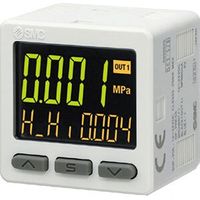 Interrupteur de pression SMC, 0 bar max, M5 x 0,8 PNP collecteur ouvert 1 sortie ( Prix pour 1 )