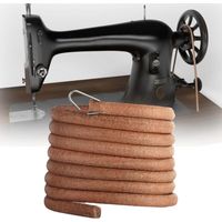 Courroie Machine à Coudre en Cuir avec Crochet 183 cm - Compatible avec Machines à Coudre à Pédale pour Pied Machine à Coudre Pédale - Facile à Installer (6MM)