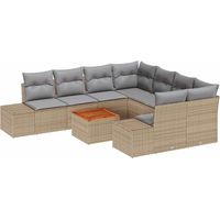 Maison Exclusive - Gartensofa-set 9 stk. Beige Poly-Rattan
