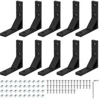 Lot de 10 supports d'angle Matériel de Fixation 2020 Angulaire Angle Connecteurs en Aluminium, Profile Aluminium Equerre Fixation d’Angle, Noir