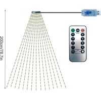 Guirlande lumineuse décorative pour sapin de Noël, guirlande lumineuse pour jardin, guirlande lumineuse cascade, guirlande lumineuse d'ambiance pour fête et camping, guirlandes lumineuses LED pour l'e