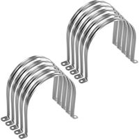 10pcs 6 Inch (150mm) U Shaped Brackets, Pipe Brackets & Clamp -Downpipe Bracket, 201 Stainless Steel Rigid Pipe Strap for Tube Hose Fixing