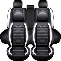 Housses de siège de voiture universelles 5 places en cuir PU – Étanches et résistantes aux UV – Protection complète avec poches de rangement – Maerex