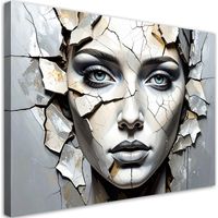 Tableau Moderne, Portrait de femme en béton glamour,90x60
