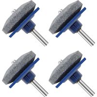 Afilador de cuchillas para cortacésped (4 unidades), universal, resistente al desgaste, para jardín, de corindón de calidad, apto para cualquier taladro eléctrico o manual.