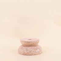 Bougeoir imitation travertin 13x7cm